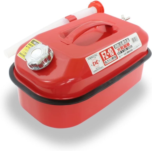 メルテック（meltec） ガソリン携行缶 10L 消防法適合品 KHK 「亜鉛メッキ鋼鈑」 鋼鈑厚み０．８㎜ 積重ねタイプ Meltec FZ-10_001_s